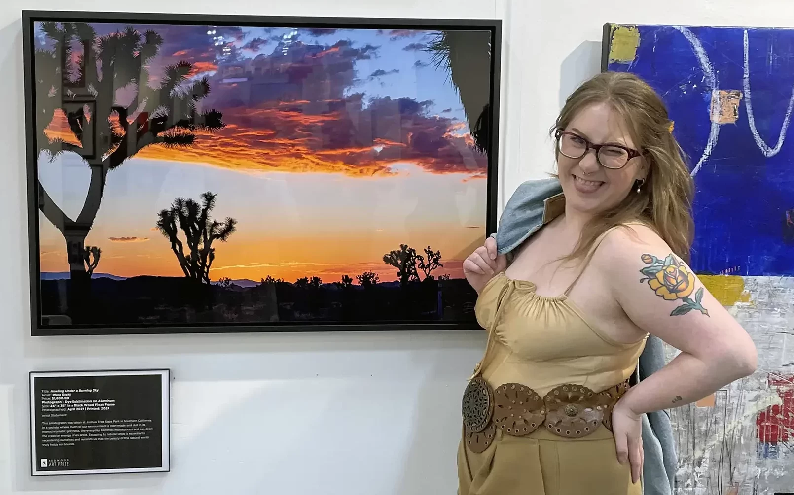 Rhea Pictured with Redwood Art Prize Winner @ AENY2025