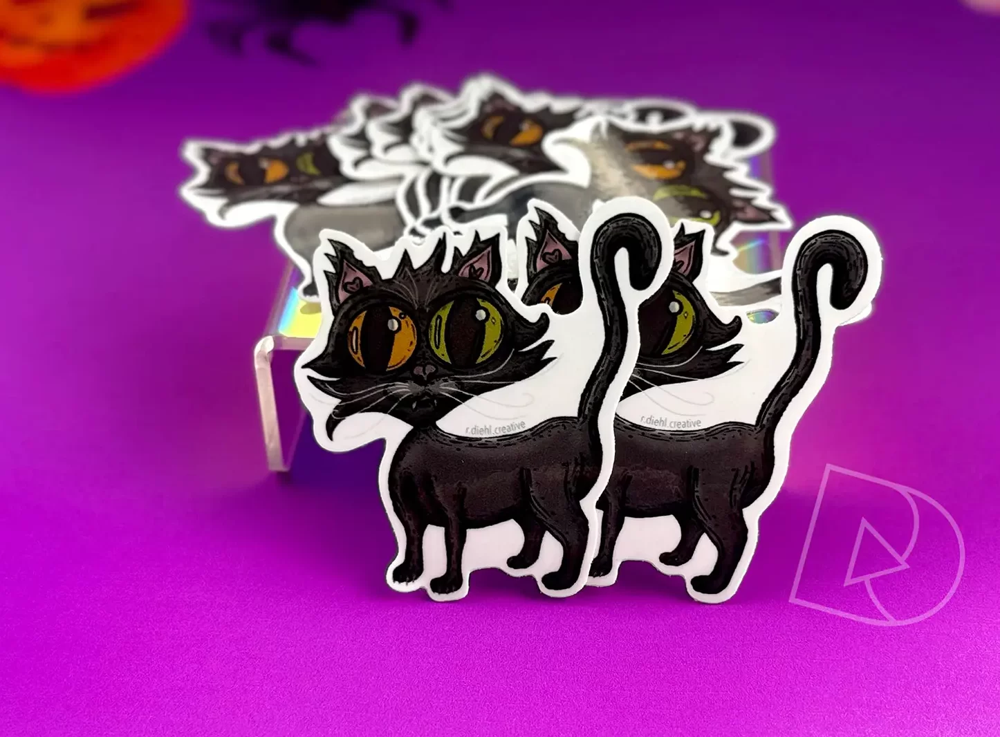 Waterproof Black Cat Sticker | Halloween Spooky Gift