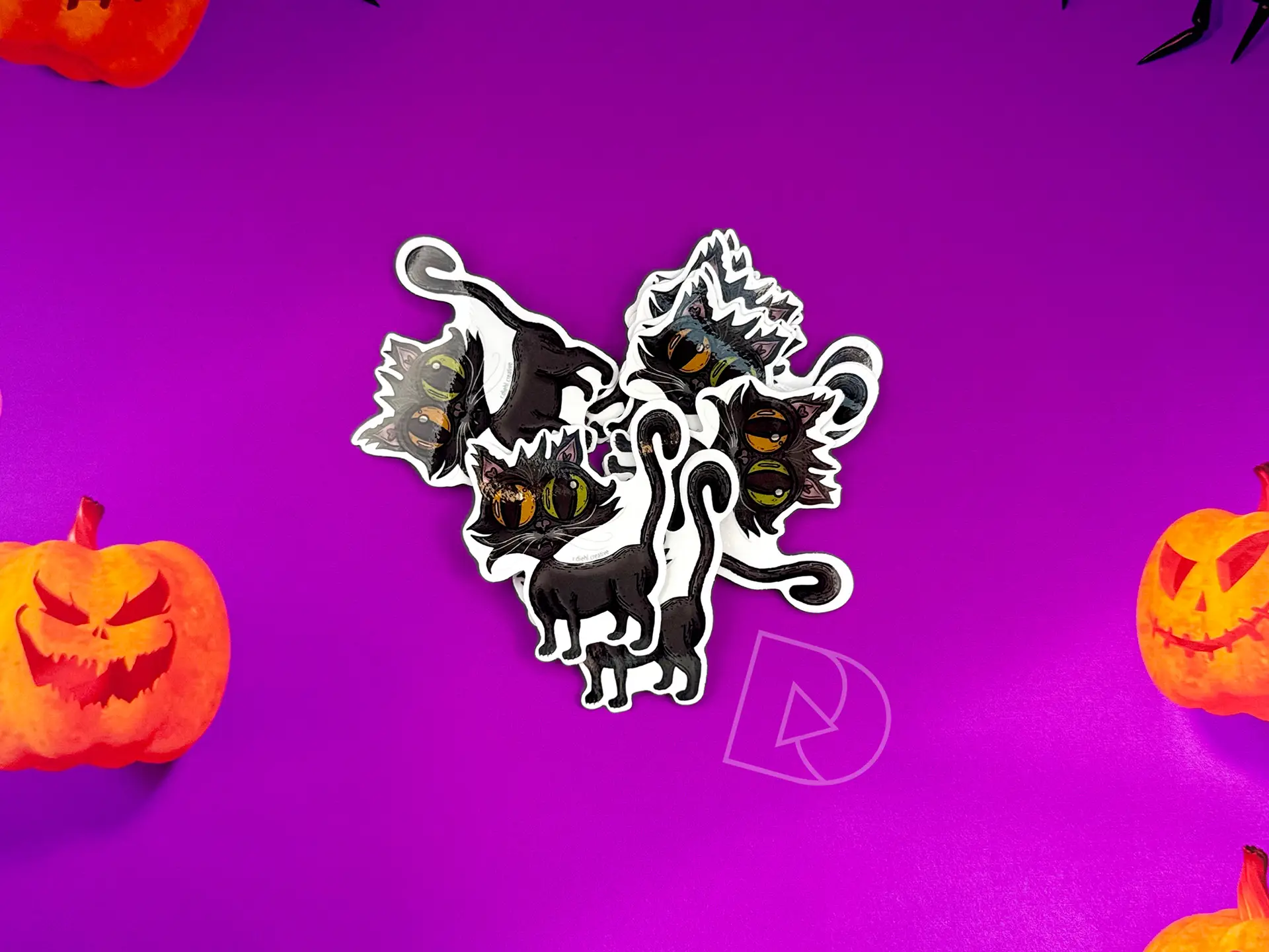 Waterproof Black Cat Sticker | Halloween Spooky Gift - Image 2